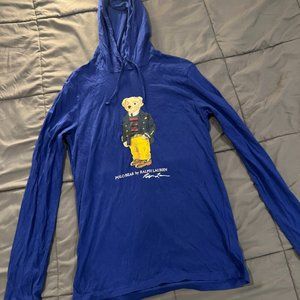 Polo Ralph Lauren Blue Navy Hooded T Shirt